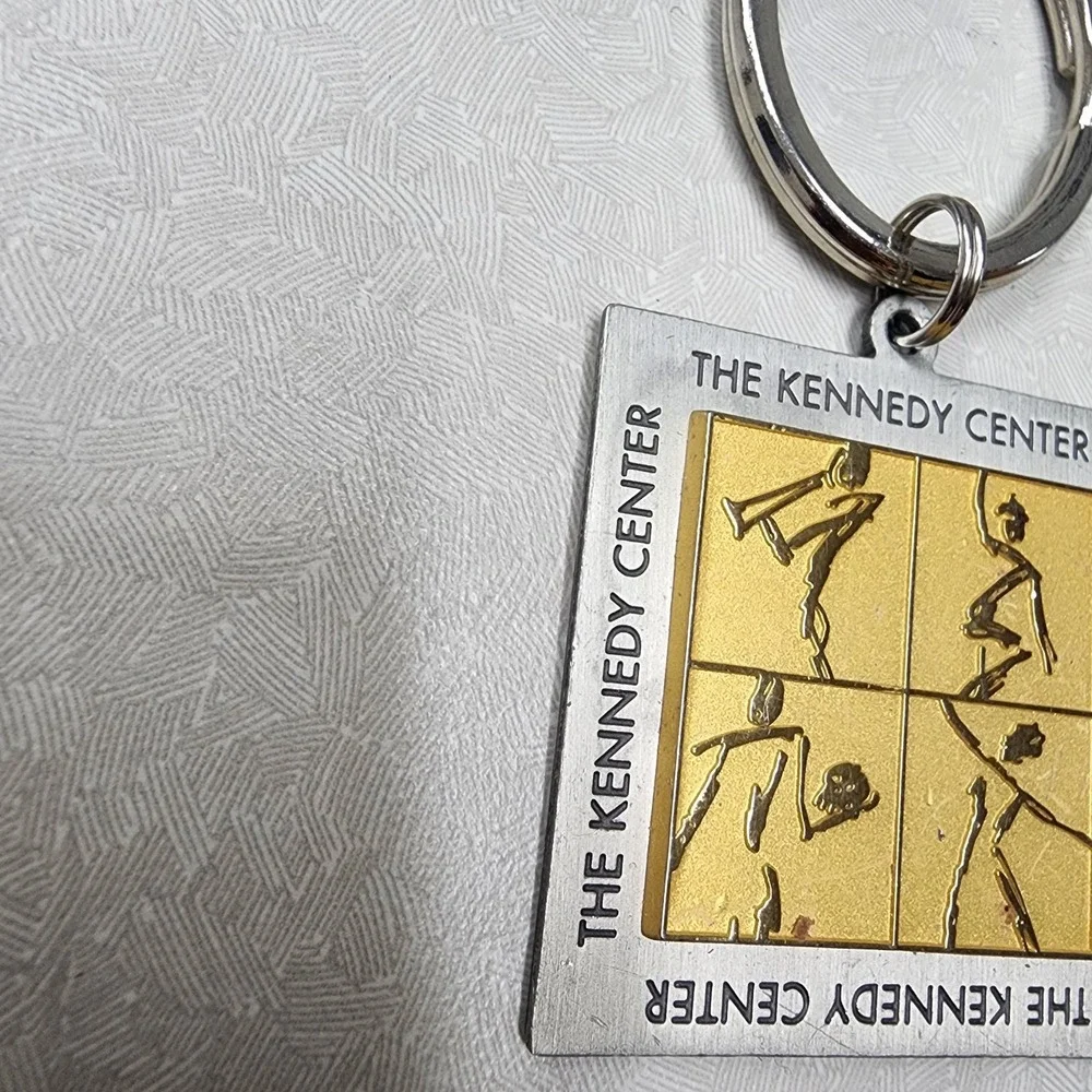 Vtg John F. Kennedy Center For The Performjng Arts Keychain JFK Key Ring Square